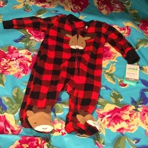 Carters club infant plaid onesie pj 0-3 mo. Valentine deer cabin travel lodge